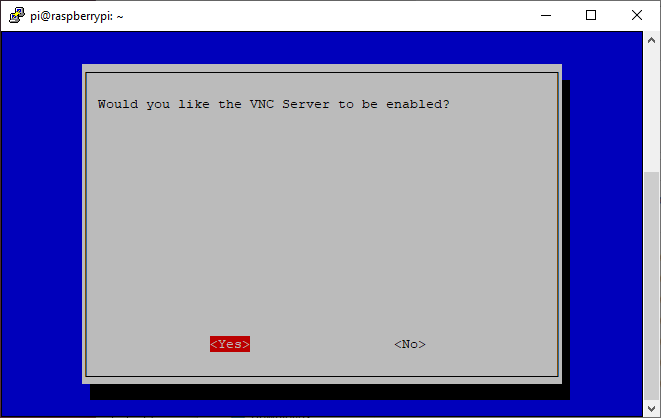 raspi-config Enabling VNC