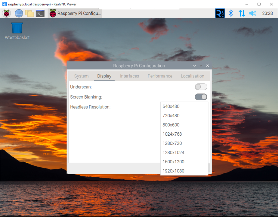 raspi-config GUI resolution adjustment